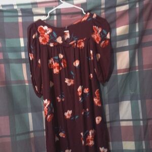 Old Navy Burgundy Floral Dress